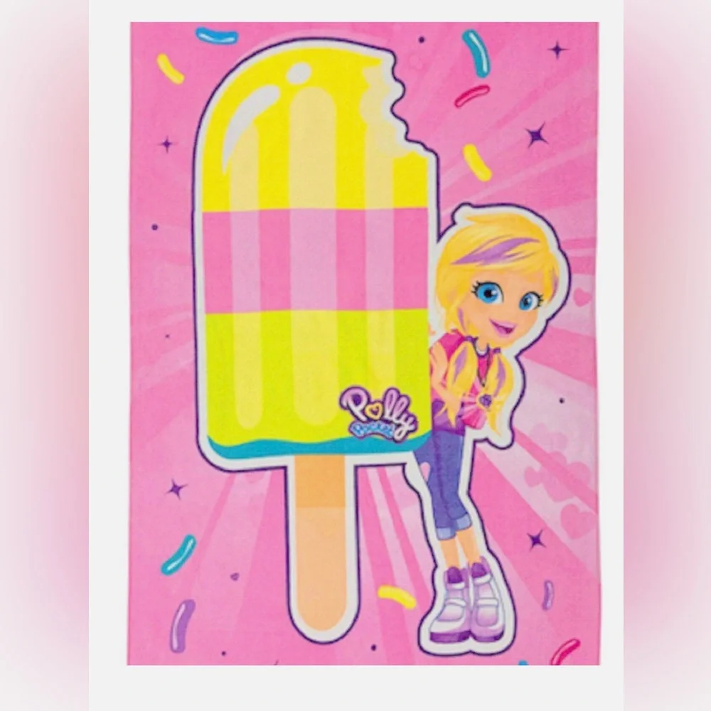Polly Pocket Kids Pink Popsicle Beach Towel